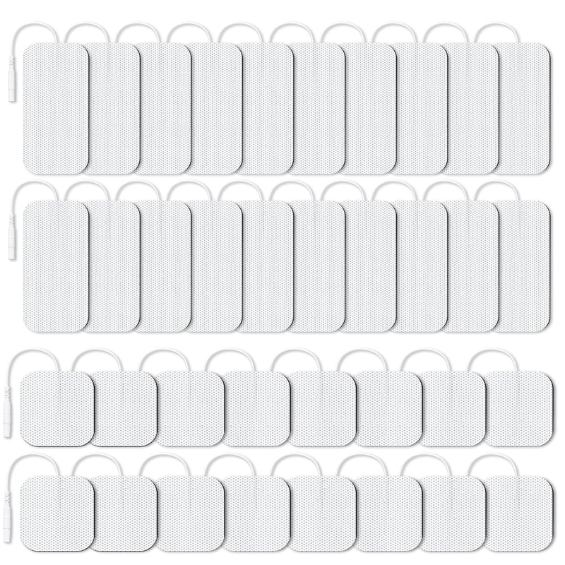 AUVON TENS Unit Replacement Pads Combination Set, 36 Packs 2 Sizes Electrodes for TENS Unit, Reusable and Latex Free Pigtail TENS Pads for Multiple Pain Relief (2mm Connector)