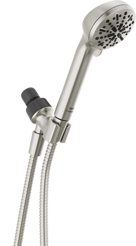DELTA FAUCET -faucet 4-Spray Handheld Shower Head, Brushed Nickel Shower Head with Hose, Showerheads & Handheld Shower, Shower Head, Detachable Shower Head 1.75 GPM, Brushed Nickel 75413SN, Stainless