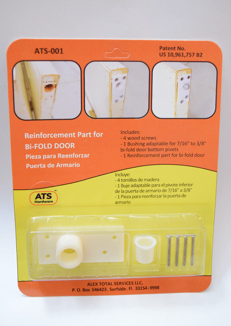 Bi-Fold Door Repair Kit - Adaptable Pivot and Bi-Fold Door Bushing for 3/8 inch to 7/16 inch - ATS Hardware