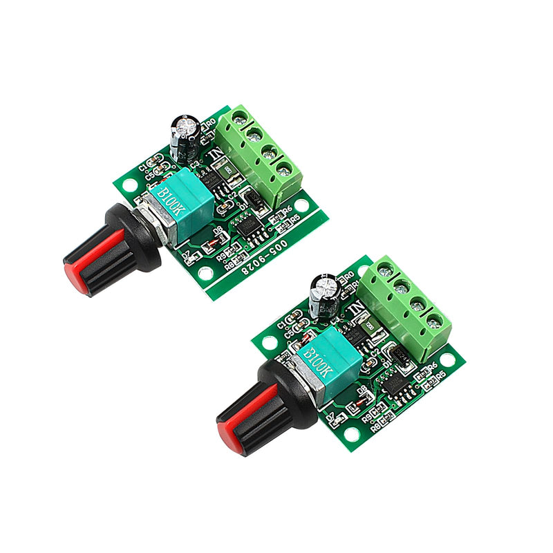 2Pack PWM Speed Controller Adjustable Driver Switch Low Voltage DC Motor Speed Controller with Speed Control Knob 1.8v 3v 5v 6v 12v 2A 30W