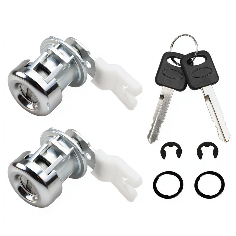 1 Pair of Door Lock Cylinder with Keys Set Compatible with Ford F150 F250 F350 F450 F550 Super Duty Excursion Explorer Freestar Lincoln Blackwood Mercury Monterey Replace#:7C3Z-1521990-A