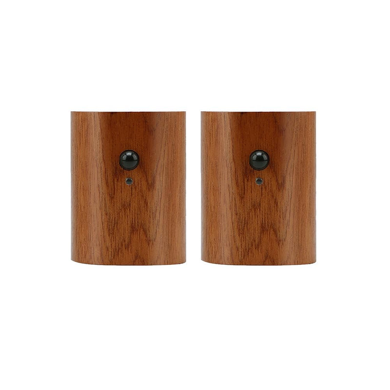 LANDGOO Intelligent Linkage LED Step Lights Wall Lamp, 2700-3000K Wooden Motion Sensor Stairs Night Light, Rechargeable for Stairs Hallway(Walnut Wood 2ps) Walnut Wood 2ps