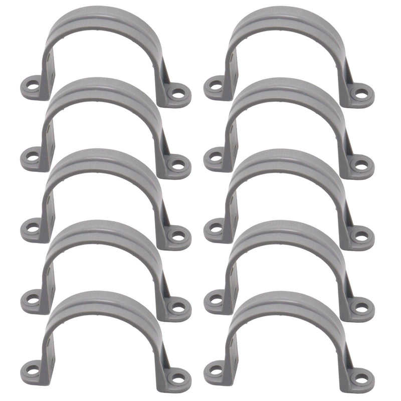 2 Inch PVC Pipe Strap, 2-Holes Conduit Pipe Clamps Plastic Pipe Supports (10 Pcs) 10 2 inch