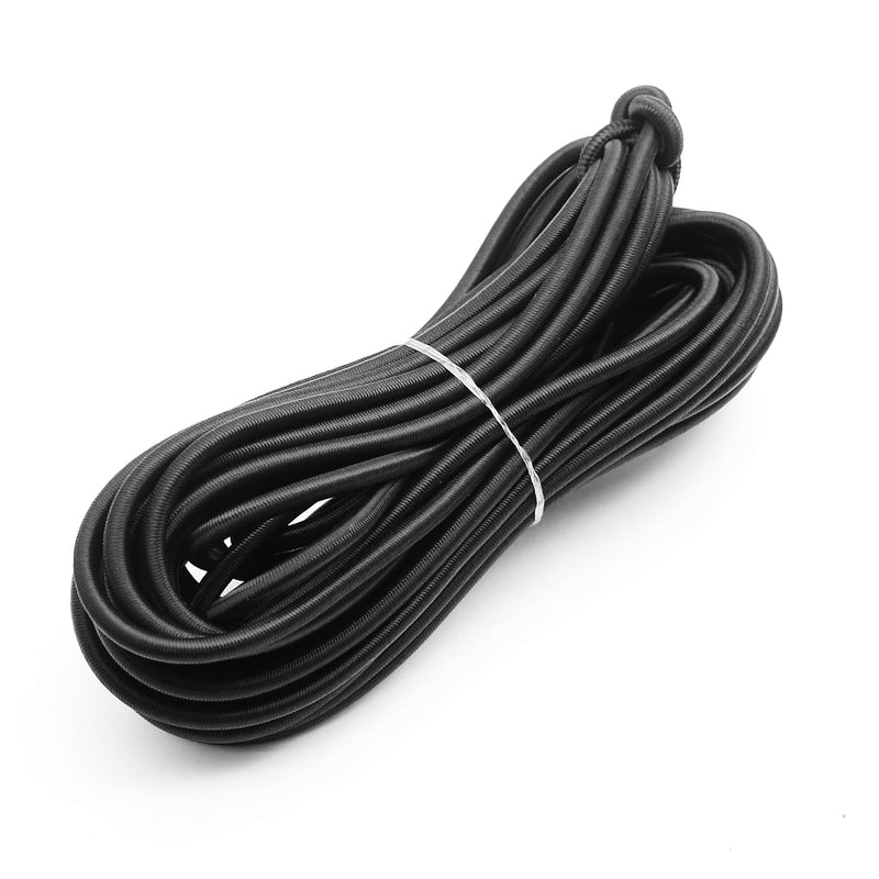 1/4 Inch Elastic Bungee Cord Shock Marine Grade Black 30FT Bungee Kayak Stretch String Rope for DIY Projects- UV and Weather Resistant Elastic Cord, Long-Lasting Stretch Round Elastic String 1/4" x 30'