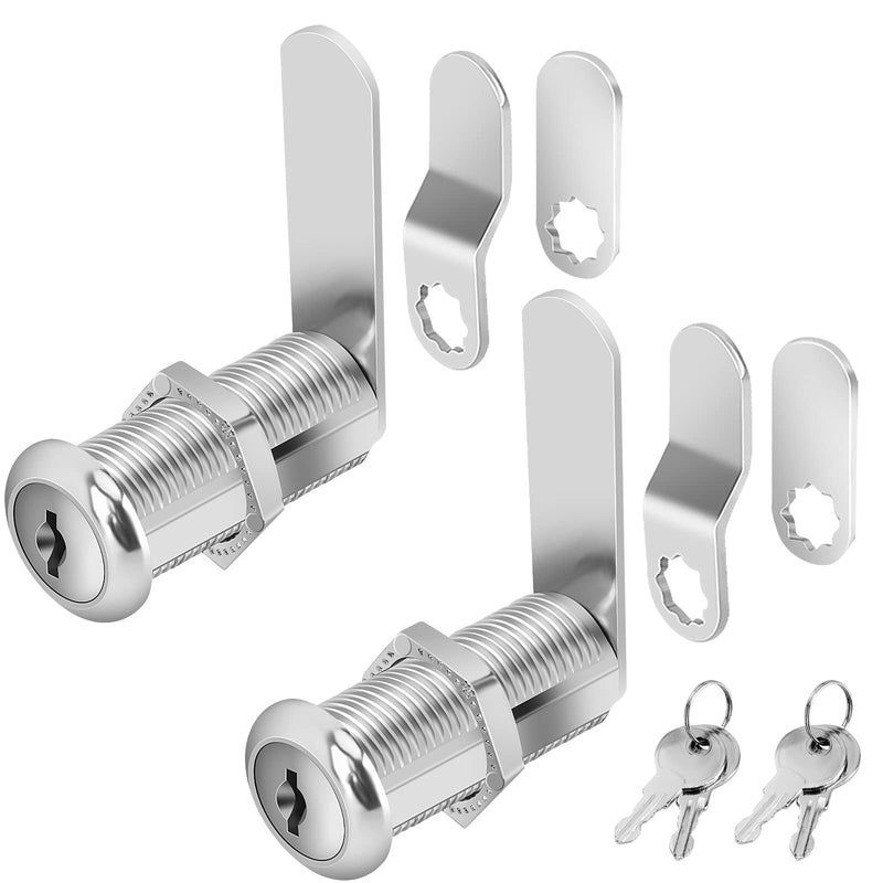 Cabinet Locks with Keys, 1-1/2" Long Cam Locks keyed Alike, Cabinet Cam Lock Set for Cabinets RV Storage Locks Tool Box Lock Thick Drawer, Zinc Alloy (2 Pack, 1-1/2 Inch) 2 Pack