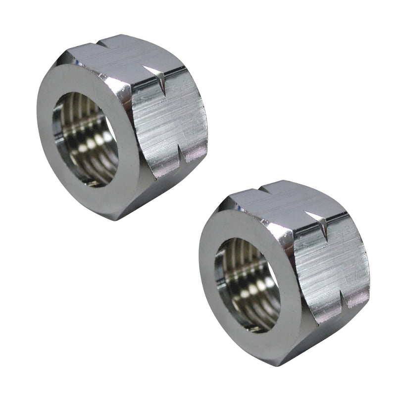 Rocky Mountain Goods 1/2" IPS Faucet Coupling Nut - Brass Plated with Chrome - Pack of 2