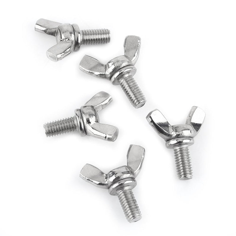 5 Pcs Machine Screw Set M5 Butterfly Wing Nuts Assortment Kit 304 Stainless Steel Wingbolt Screws and Bolts