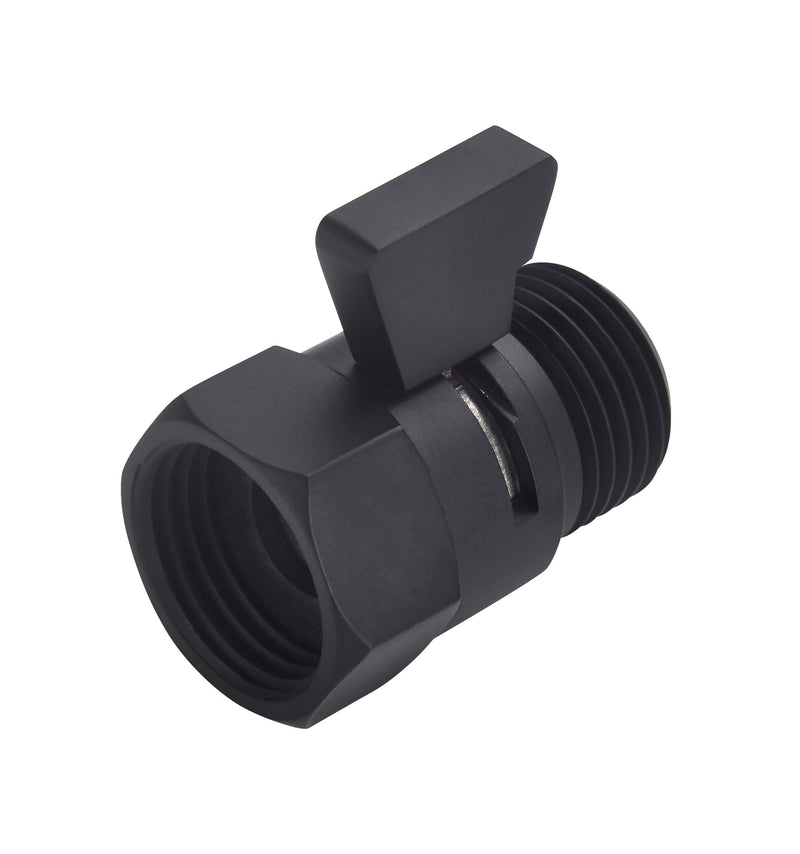 Matte Black Water Flow Control Valve, G1/2" Shower Head Flow Control Brass Shut Off Valve for Handheld, Water Pressure Regulator Replacement for Shower System Matte Black