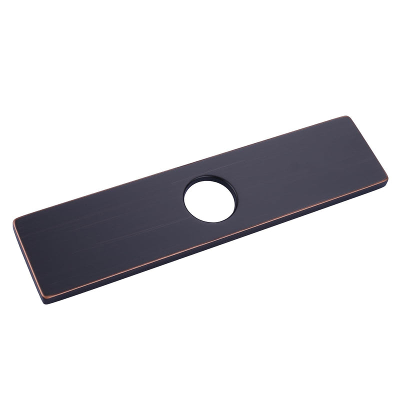10" Sink Faucet Hole Cover Deck Plate for Bathroom & Kitchen Vanity Sink, Faucet Oil Rubbed Bronze Escutcheon Plate Stainless Steel Outside Faucet Cover Cap Rectangle Mixer Tap Right Angle