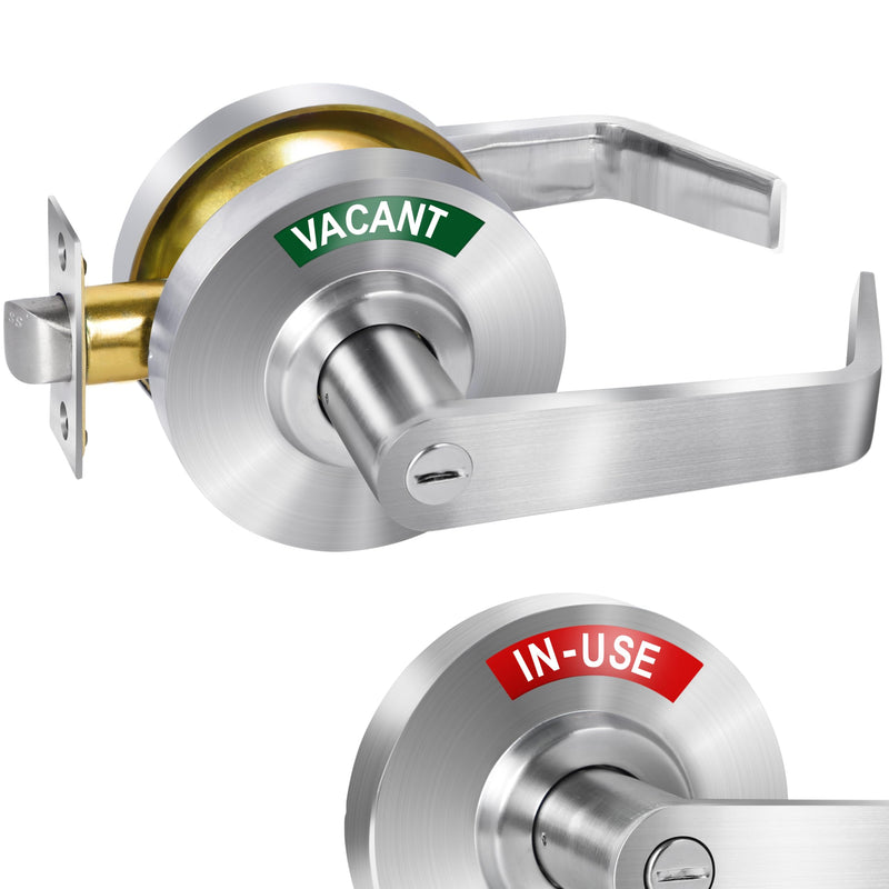 Privacy Indicator Lock Inuse or Vacant, Occupied Door Handle, Bathroom Lever Lock, ANSI Grade2 Commercial Grade, Perfect for Office Buildings, Warehouse,Bars,Gyms,Restaurant Satin Chrome