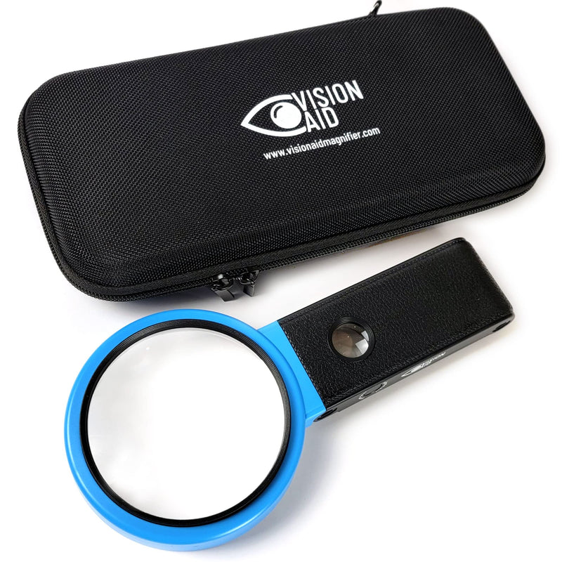 Vision Aid 30x Hands-Free Magnifier with Ultra Bright 36 LED Lights and Case - 40x Loupe Magnifying Glass with Stand for Reading Jewelry Coins Watch Hobby Crafts Close Work Battery Powered - 36 Ultra Bright LED with Case