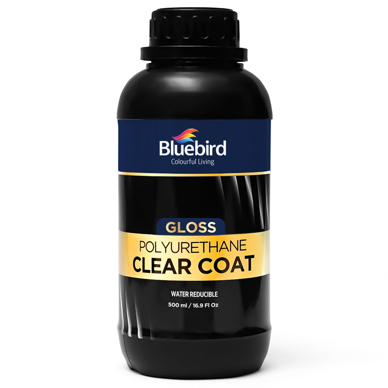 Bluebird 16.9 Fl Oz Polyurethane Clear Coat for Furniture, Paintings, Water-Based Professional Varnish (Gloss) Gloss - NewNest Australia