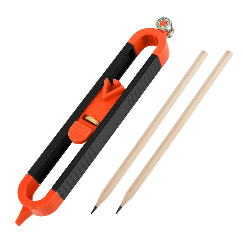 1 Pack Precise Contour Scribe Tool with 2 Pencil, Upgrade Contour Measuring Tool with Adjustable Lock for Woodworking Finish Carpenter, DIY Handyman, Construction