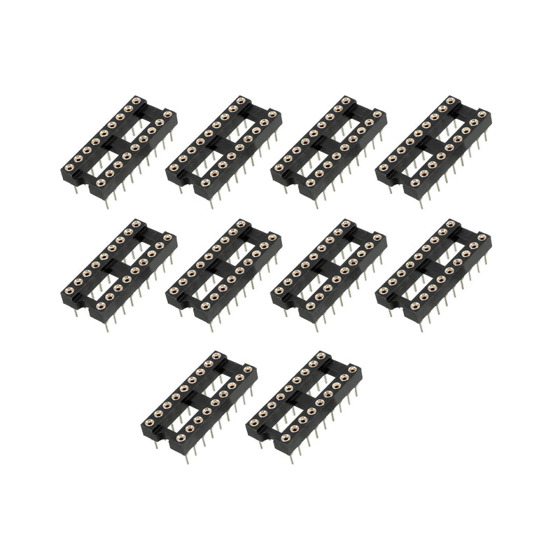 DIP IC Chip Socket Adapter Soldering [for PCB Circuit Board] - 2.54mm Pitch/18 Round Pins/ 10 Pcs