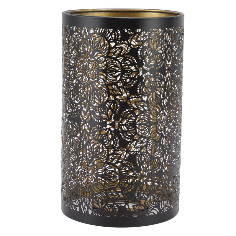Acouto Lamp Shade for E27 E26 Bulb Hollow Carving Metal Cylindrical Circular Pattern Detachable Decorative Nightstand Table Lamp Shade Lampshade for Table Lamp and Floor Light