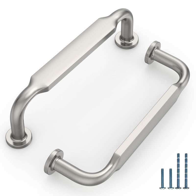 FILTA 10 Pack 3.75 Inch(96mm) Brushed Satin Nickel Cabinet Pulls,Stylish Kitchen Cabinet Handles Zinc Alloy Cabinet Hardware for Kitchen Cabinets and Dresser Drawers 3.75" Hole Center Brushed Nickel