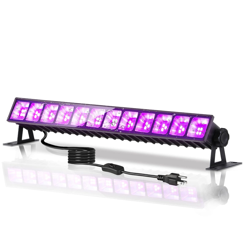 40W LED Black Light Bar, Blacklight with 6FT Cord & Switch, IP66 Waterproof Black Lights for Glow Party, Halloween, Birthday, Body Paint, Bedroom, Classroom, Each Light Up 24x24ft, 1 Pack 1 Count