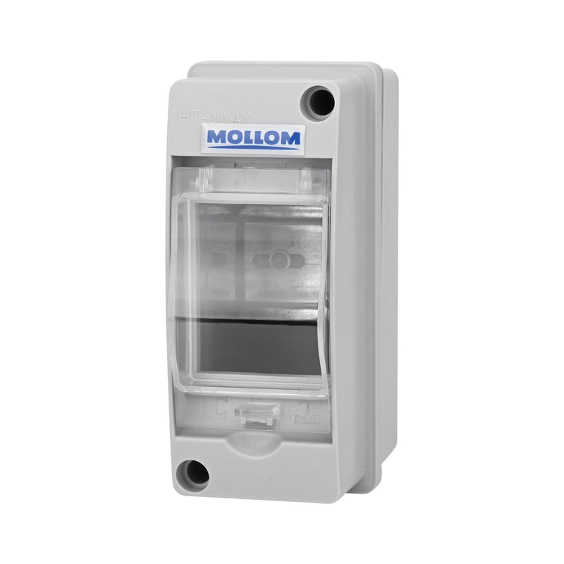 2 Way Circuit Breaker MCB Distribution Protection Box with DIN Rail, IP65 Waterproof,for Indoor and Outdoor 2Way | 60x95x125 MM HT