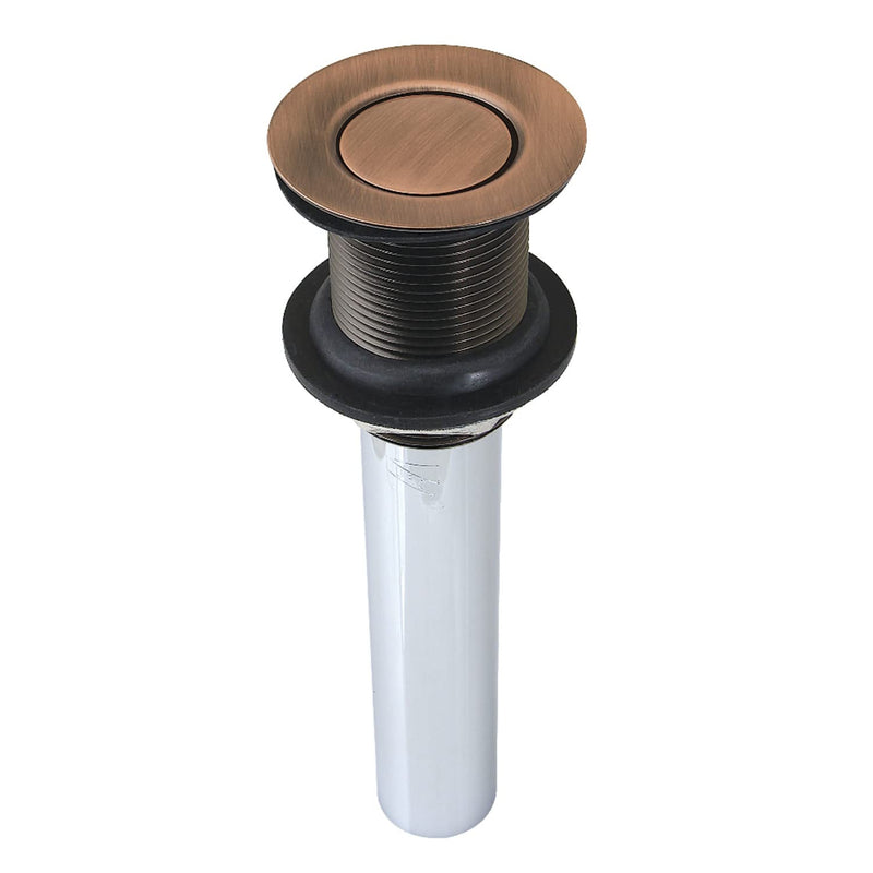 Kingston EV800AC Push Pop-Up Drain Without Overflow, Antique Copper