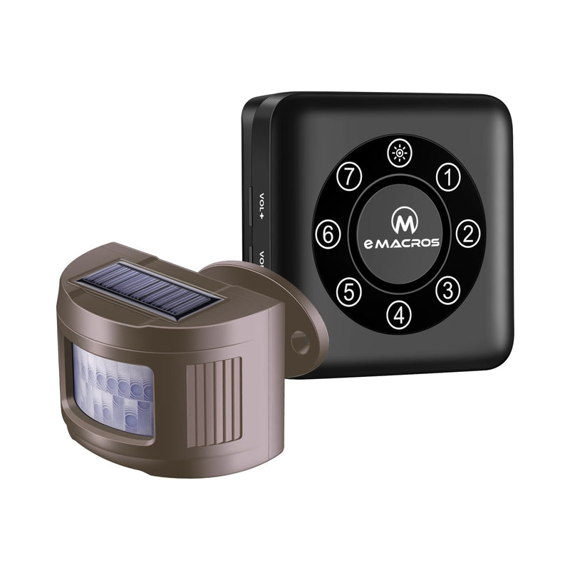 Solar Driveway Alarm Wireless Sensor System & Driveway Sensor Alert System Weatherproof Security Outdoor Motion Sensor & Detector 1receiver1sensor