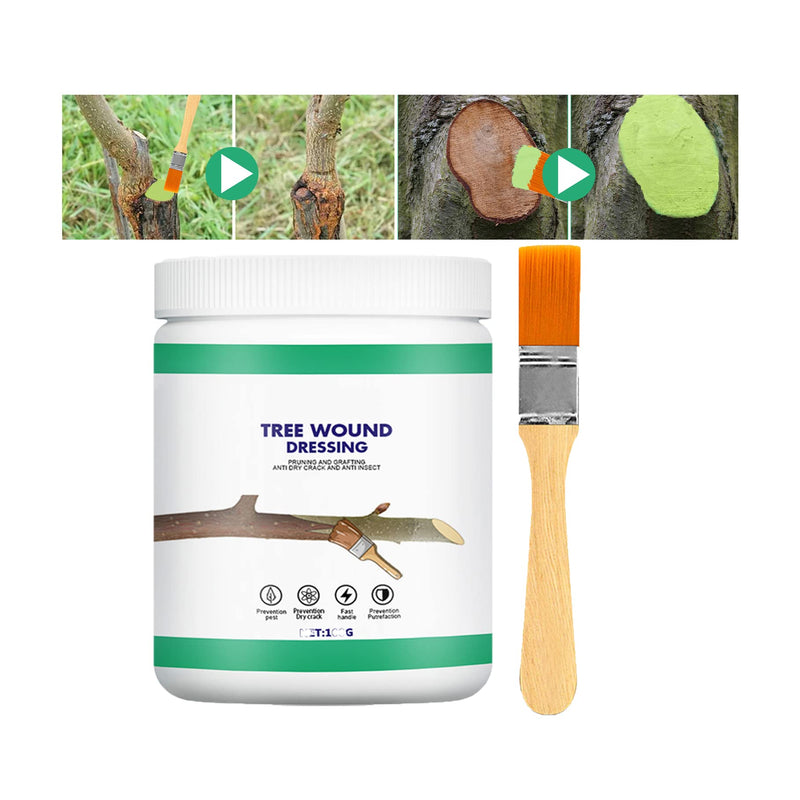Tree Wound Sealer, Tree Pruning Sealer, Tree Grafting Supplies, Tree Wound Sealer Healing Paste, Bonsai Cut Paste, Pruning Sealer And Tree Wound Dressing for Trees, Shrubs, Roses (1Pcs*100g +1*Brush) 1pcs*100g +1*brush