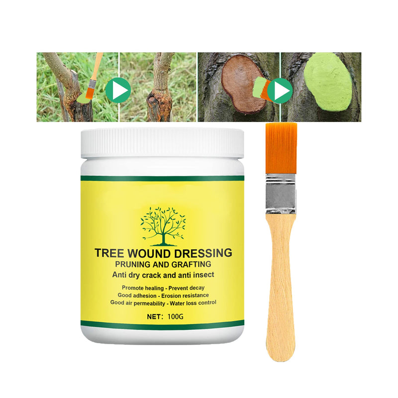 Tree Wound Sealer, Tree Pruning Sealer, Tree Grafting Supplies, Tree Wound Sealer Healing Paste, Bonsai Cut Paste, Pruning Sealer And Tree Wound Dressing for Trees, Shrubs, Roses (1Pcs*100g +1*Brush) 1pcs*100g +1*brush