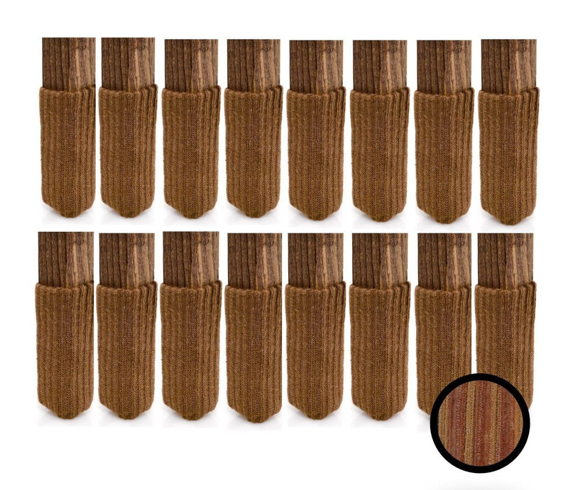 16 Pk The Original Furniture Sock Grips Inside(Caramel Brown-16 pk, Small) Patented with Grips Inside, Chair Leg Floor Protector Caramel Brown-16 pk