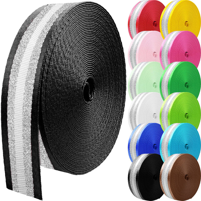 10 Yards Nylon Webbing 1.5 Inch 2 Inch Nylon Strap Webbing Straps Backpack Straps Nylon Belt for Indoor or Outdoor Gear, DIY Crafting, Handles, Luggage, Slings Black-10 Yards