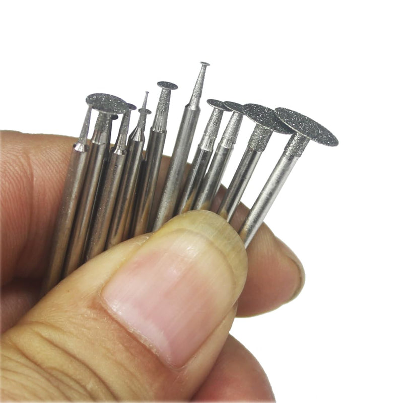 𝐋𝐮𝐨 𝐤𝐞 13 Pcs T Shape Diamond Burr - 3/32'' Shank Stone Carving Bits Diamond Burs for Rotary Tools includes Dremel 13Pc T Shape Diamond Durr