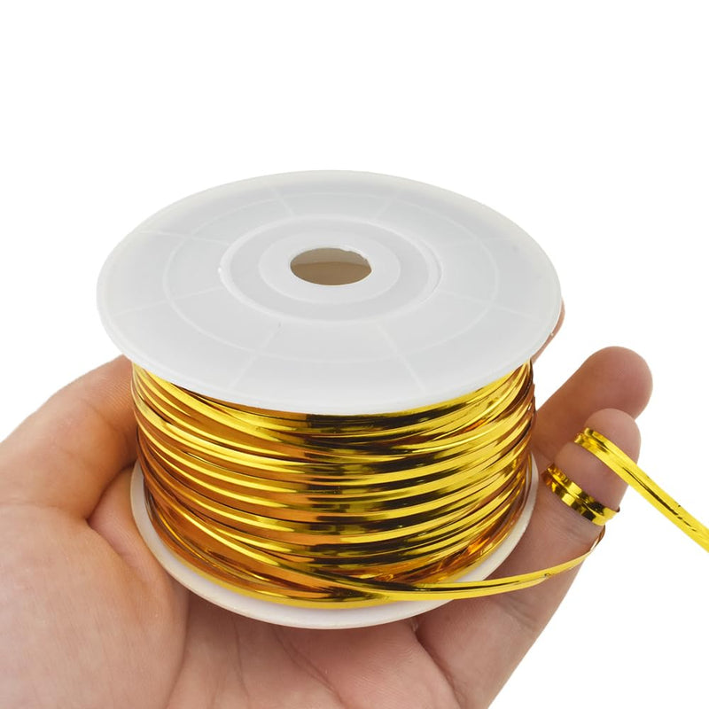 HAHIYO 100Yards/300Feet/91M Gold Metal Twist Ties Bread Candy Coffee Bag Ties Plant Garden Twist Ties for Cellophane Treat Bag Gift Wraping Bag Plastic Bag Halloween Party Cake Present Art Craft