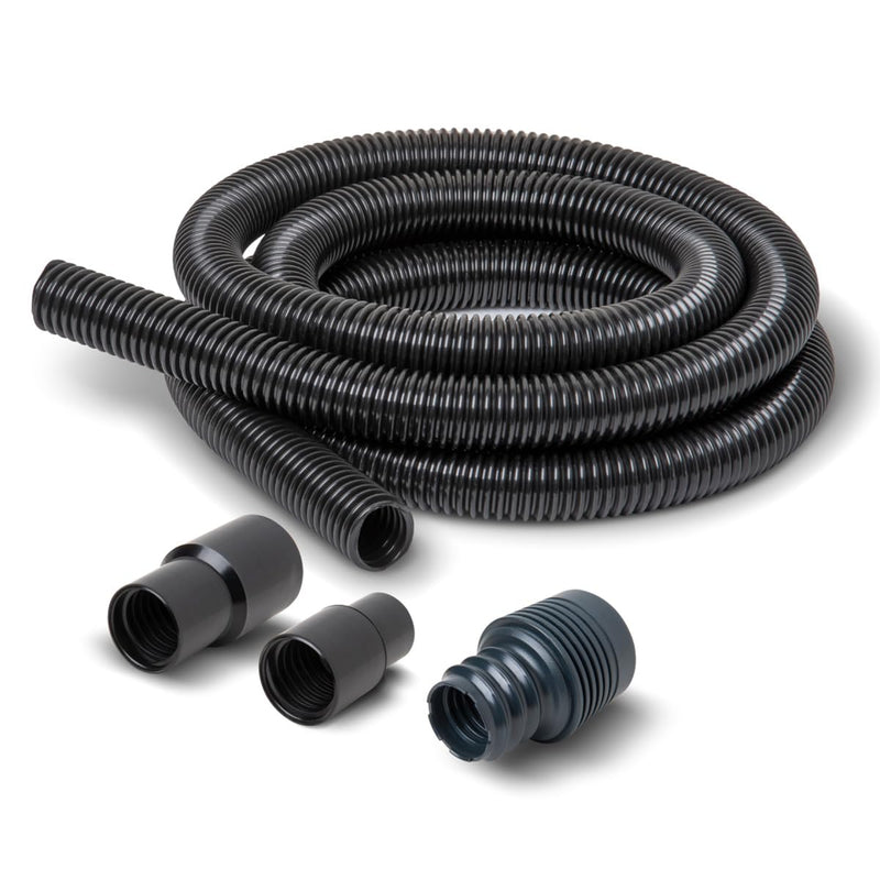 POWERTEC 70356 10 ft. Vacuum Hose Dust Collection Kit for Woodworking Power Tools, Wet/Dry Work Shop Vacuums, Miter Saw and Table Saw 3 fittings