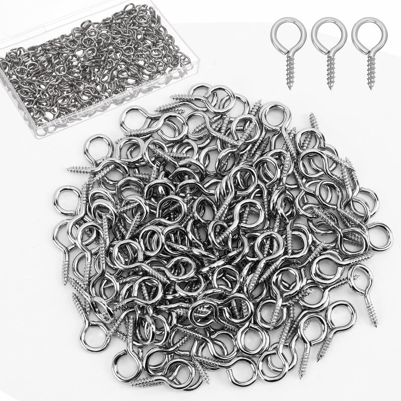 AUGSUN Eye Screws, 150PCS 1 Inch Screw Eyes Hooks Heavy Duty Screw Eyes Bolts Hooks Ring Screws for Wood Hanging Artwork 150