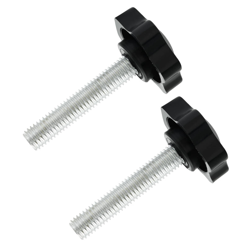 2 PCS M10 x 50mm Thread Black Star Hand Knob, Replacement Star Hand Knob Tightening Screw 2 M10 x 50
