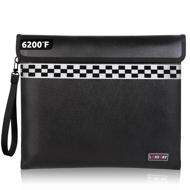 6200°F Fireproof Document Bag with Fireproof Zipper, Fireproof Bag with Reflective Strip, 9 Layers of Heat Insulated Materials, Fireproof Money Bag for Cash, 13"x11" Fireproof Pouch with Hand Strap