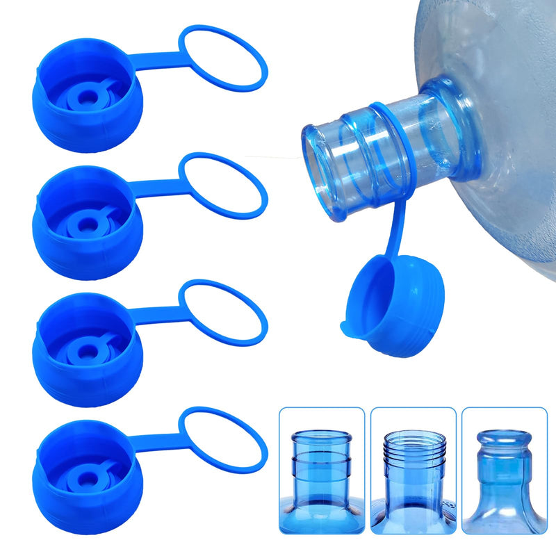 3 & 5 Gallon Water Jug Cap Reusable, Food Grade Silicone Replacement Gallon Caps for 55mm Standard/Screw/Crown Tops Water Bottle and Water Dispensers, Non-Spill Lids for Anti-Splash, Leak Free (3PCS) 3