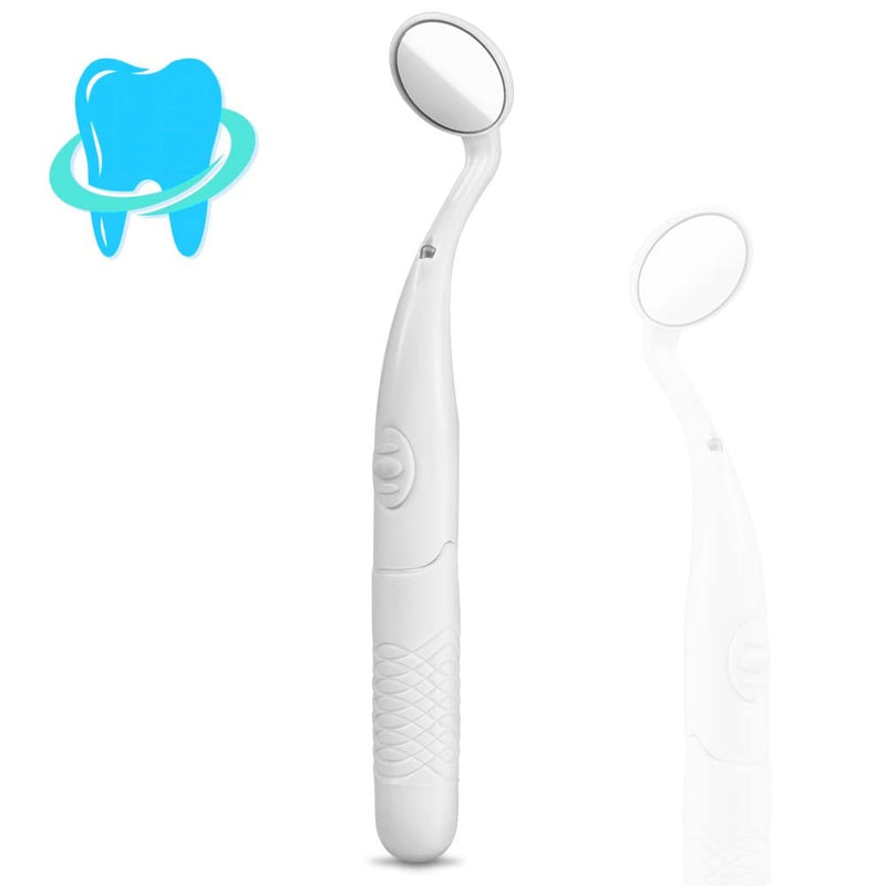 Dental Mirror with Light Teeth Inspection LED Mirror Anti-Fog Mouth Mirror MM380 Dentist Oral Care Tool white