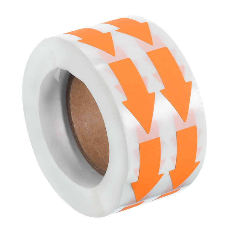 PATIKIL Arrow Sticker 1.2x0.6", 1000 Pcs Adhesive Color Coding Decal for Gas Flow Direction Inspection Defect Marking, Bright Orange