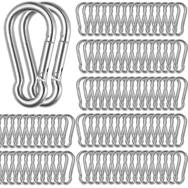 Spring Snap Hooks M5 M6 M8 M10 Carabiner Heavy Duty Carabiner Clips Galvanized Steel Quick Links Caribiniers Hammocks Hooks for Camping Hiking Outdoor Swing Pet Leash Gym M5 - 80pcs - NewNest Australia