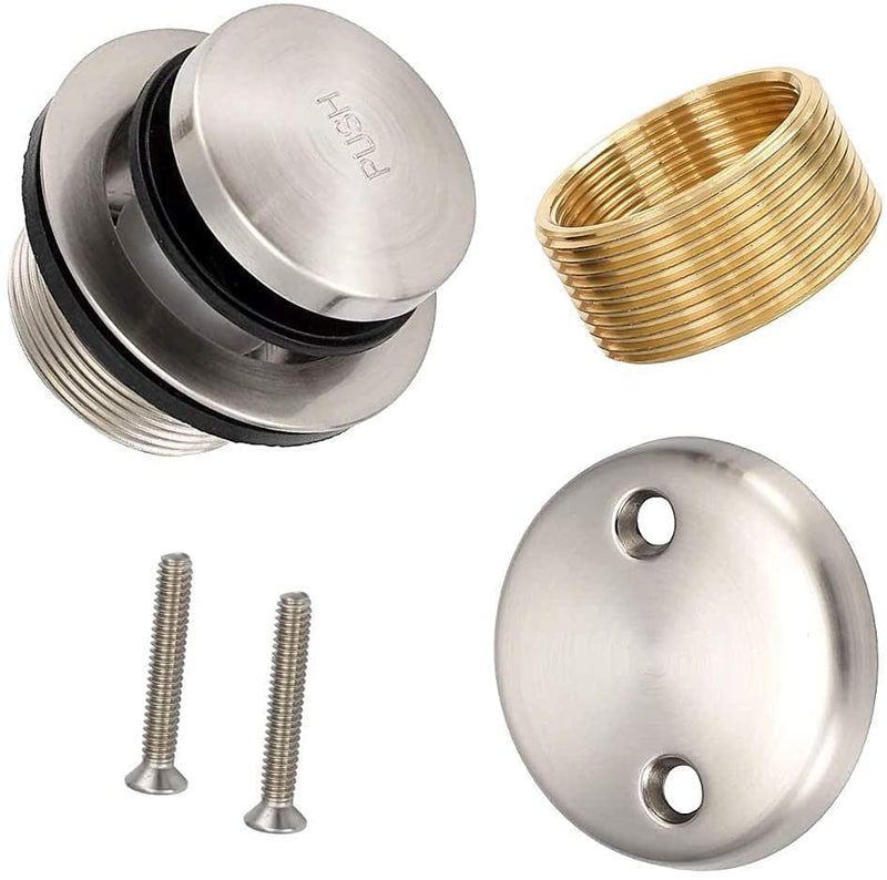 Maui Tip Toe Style Conversion Kit Bathtub Tub Drain Assembly, All Brass Construction (Satin Nickel) Satin Nickel
