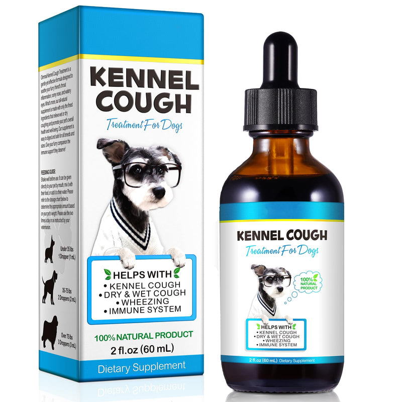 Kennel Cough Treatment for Dogs, Kennel Cough Herbal Drops, Dog Cough Relief - Dog Seasonal Allergy Relief, Dog Itch Relief, Support Dog Cough Care About Dry, Pet Cough Relief - 2.02 Fl.oz / 60 ml Bacon Flavor - PawsPlanet Australia