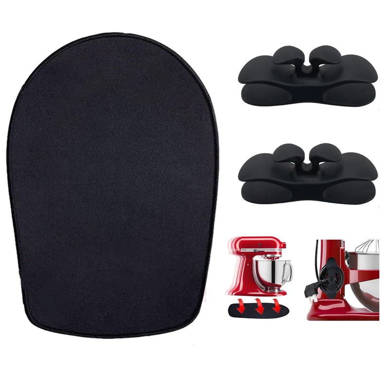 Mixer Slider Mat for Kitchen aid Stand Mixer With 2 Black Mixer Accessories,Kitchen aid Mixer Slider Mat Compatible with Kitchen aid 4.5-5 Qt Tilt-Head Stand Mixer 4.5-5Qt Mat(black)+2 black Mixer Accessories
