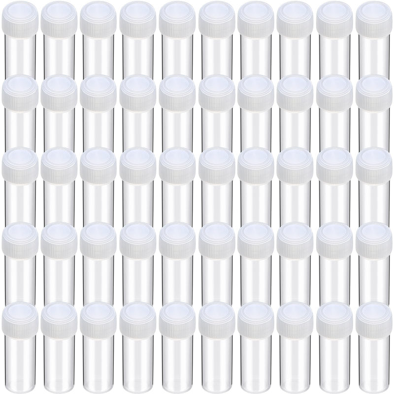 Lallisa 300 Pcs 5 ml Small Plastic Bottles Empty Pill Bottles Clear Vials with Clear Caps Small Sample Lab Plastic Test Tubes for Travel Storage Portable Lab Supplies