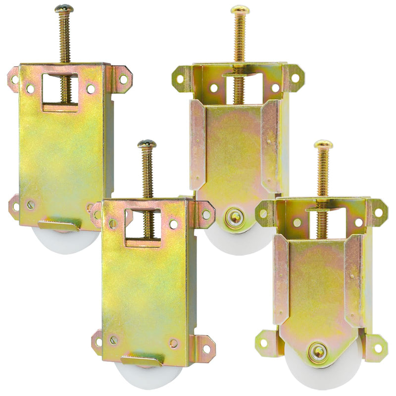 Sliding Mirror Closet Door Rollers Replacement Hardware Fits Contractors Part #W8020C or Hard 1775 Wardrobe Doors Wheels, 1-1/2" Durable POM Concaved Ball Bearing Wheel, 4 Pack ‎2-1/2" H.C.- 4Pack