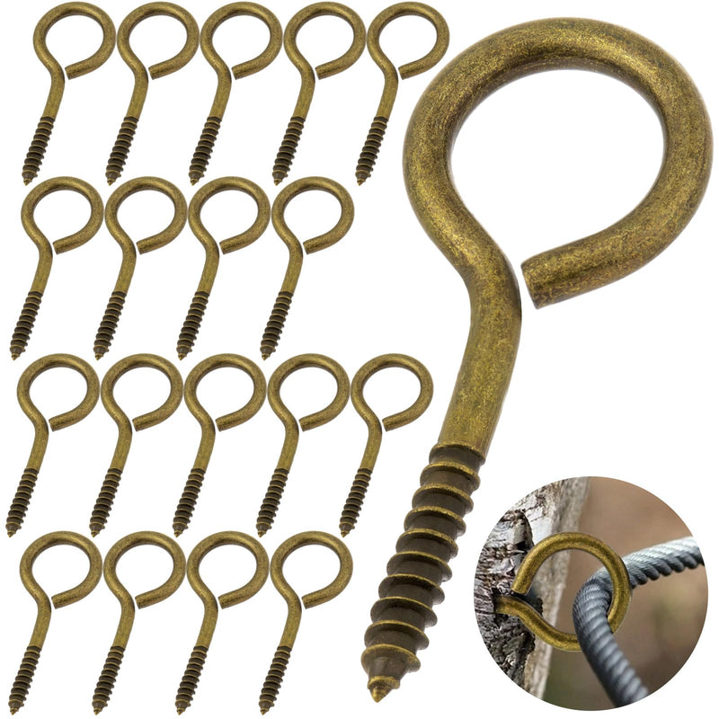 YGAOHF 18 Pack 2.5 Inch Eye Hooks Screw - 200Lbs Capacity, Stainless Steel Eye Bolts Screw in Heavy Duty, Indoor & Outdoor Use (Vintage) Vintage