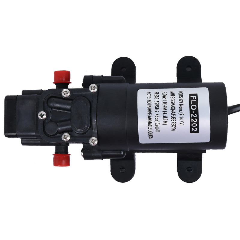 NovelBee 12V 1.1 GPM Water Pressure Diaphragm Pump,35 PSI Self Priming Pump Water Pump for Caravan Boat Marine Agricultural
