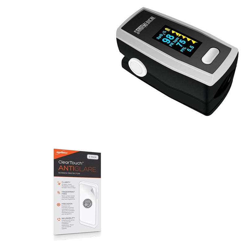 BoxWave Screen Protector Compatible with Santa Medical Generation 2 Fingertip Pulse Oximeter - ClearTouch Anti-Glare (2-Pack), Anti-Fingerprint Matte Film Skin