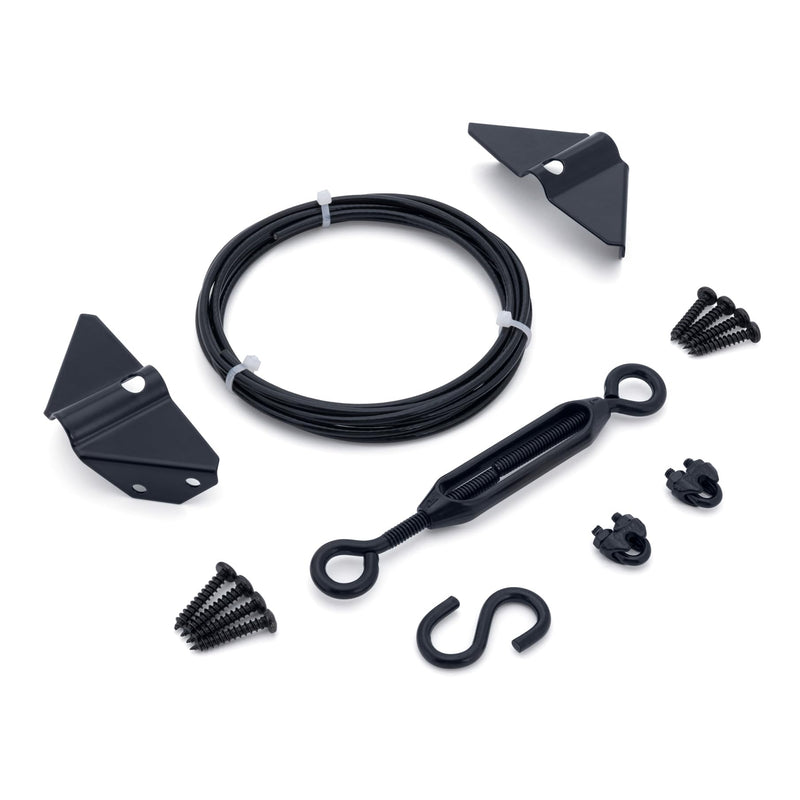 Durable Anti Sag Gate Kit for Wooden Fence, Anti-Sag Gate Support Cable Kit in Zinc, Anti-Sagging Fence Gate Kit Steel Gate Hardware, Wood Door Repair Kit for Outdoor, Gate Frame Kit Black 1 Pack