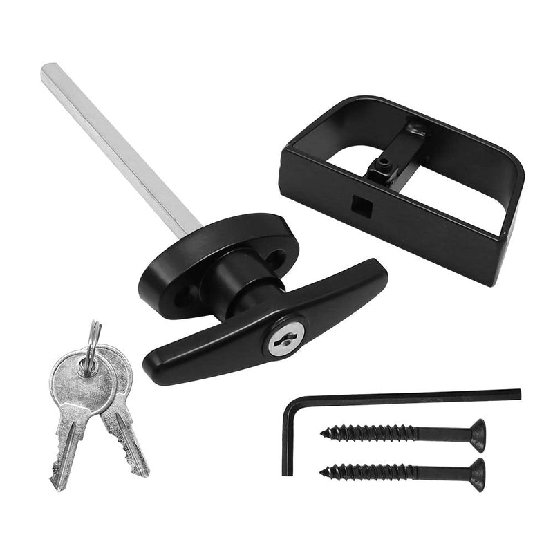 4-1/2" Stem Shed Door T-Handle Lock Kit with 2 Keys and 2 Screws for Storage Gate Barn Shed Garage Door Lock