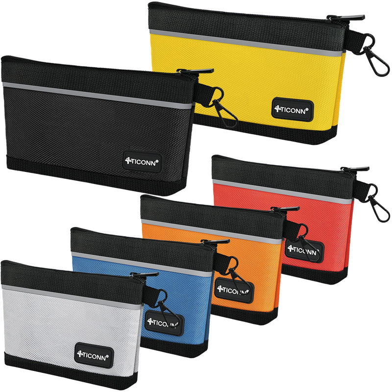 TICONN Tool Pouches with Zipper, 1680D Oxford Small Tool Bags, Waterproof Utility Bag Zipper Pouch for Tool Organizers and Storage (6 Pack Combo) 6 Pack Combo