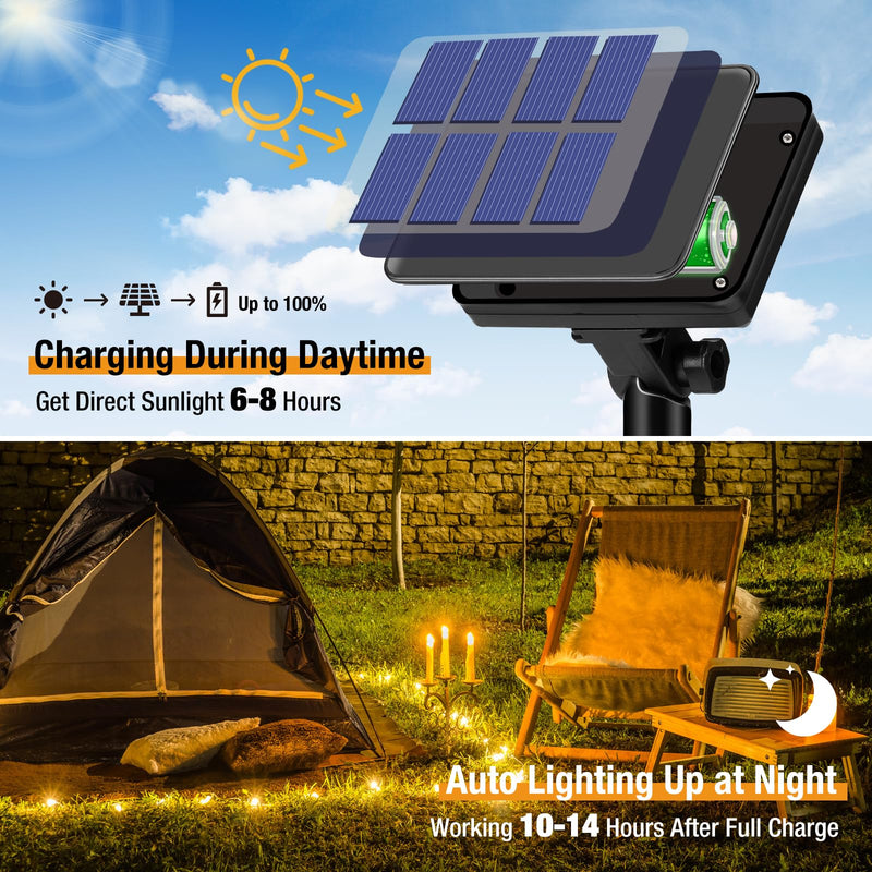 4 Pack Solar String Lights Outdoor - 320LED 132FT Solar Fairy Lights Waterproof 8 Modes, Copper Wire Solar Powered Twinkle Lights for Outside Tree Garden Christmas Wedding Party Decor (Warm White) Warm White 4 Pack